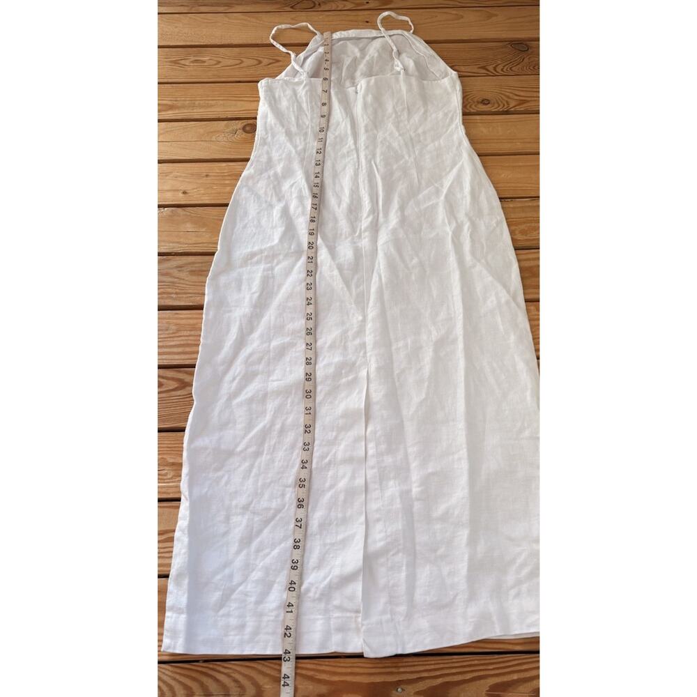 Madewell NWT Women’s Spaghetti strap linen Goldie A-Line Midi dress 2 White P9 - Picture 7 of 8